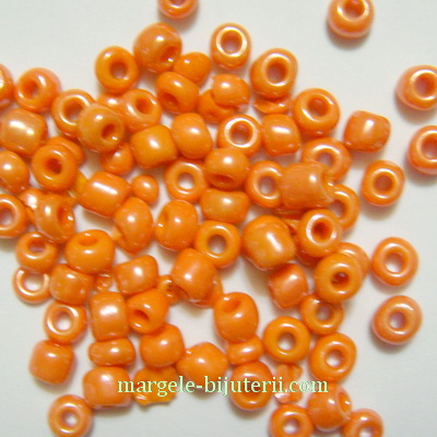 Margele nisip, portocalii, perlate, 4mm