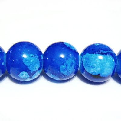 Margele sticla albastre, galactic, 12mm