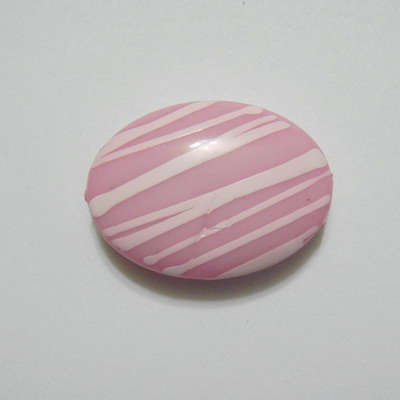 Margele plastic roz, disc 25x20mm
