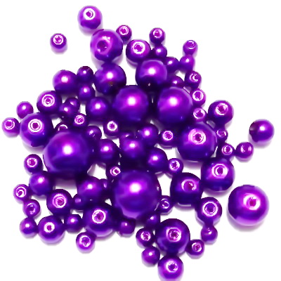 Mix perle sticla violet, 4-12 mm