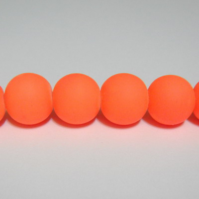 Margele sticla cauciucate, portocalii, 12mm