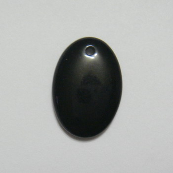 Pandantiv plastic negru, oval, 20x14x4.5 mm
