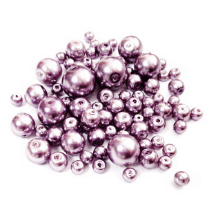 Mix perle sticla, maro-fag,  4-12 mm