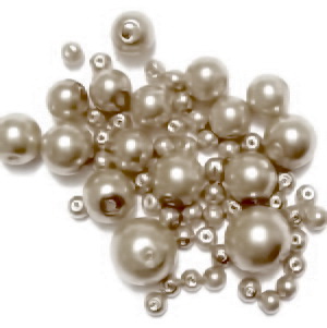 Mix perle sticla bej,  4-12 mm