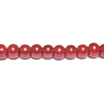 Perle sticla rosu inchis, 4mm