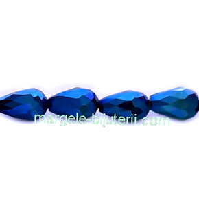 Cristale lacrima albastre metalizate 15x10mm