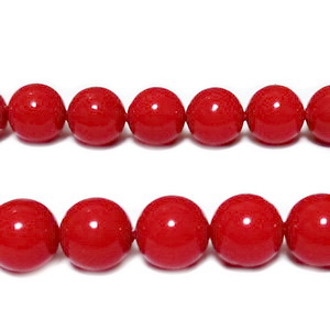 Perle stil Mallorca, rosii, 8mm