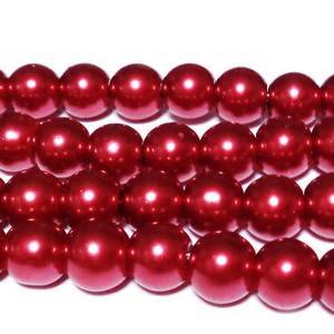 Perle sticla rosii, 8.5mm