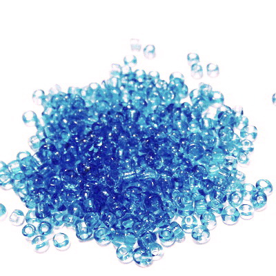 Margele nisip, transparente albastru deschis, 2mm