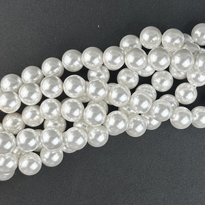 Perle stil Mallorca, albe, 10 mm