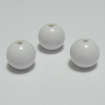 Margele plastic alb, 12mm, orificiu 1.5mm