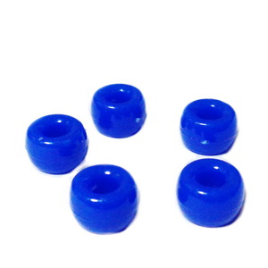 Margele plastic albastu cobalt, 9x6mm, orificiu 4 mm