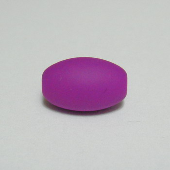 Margele plastic cauciucate violet, 13x9mm