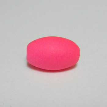 Margele plastic cauciucate roz-fosforescent, 13x9mm