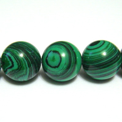 Malachit de sinteza, sferic, verde, 12mm