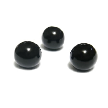 Margele plastic negru, 6mm