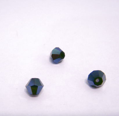 Margele biconice cristal, negru-hematit, 4mm