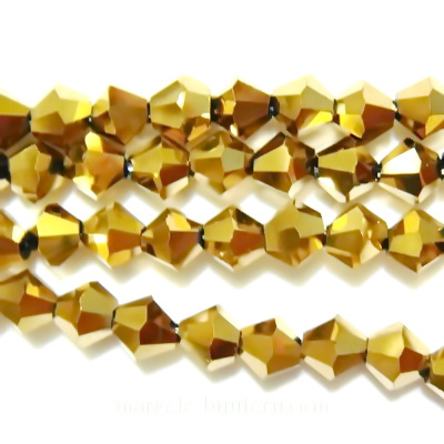 Cristale biconice aurii metalizate 4mm