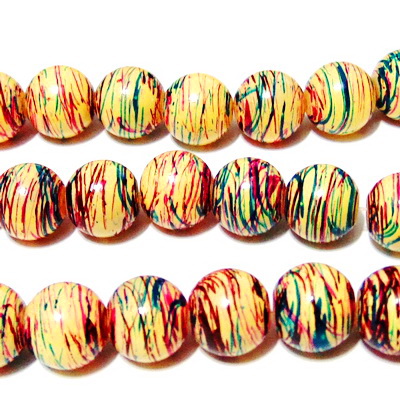 Margele sticla multicolore 12mm