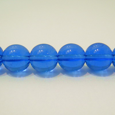 Margele sticla, albastre, transparente, 10 mm
