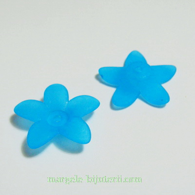 Flori acrilice, frosted, albastre, 17x4mm