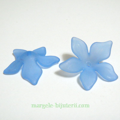 Flori acrilice, frosted, albastre, 29x8mm