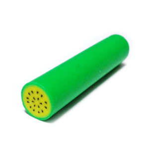Bete fimo verde cu galben, 11mm, lungime: 5cm