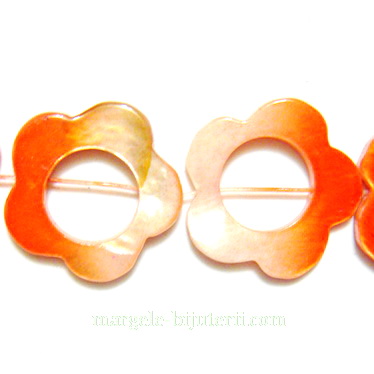 Flori sidef, portocalii, 20x3mm