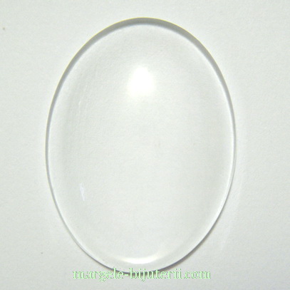 Cabochon sticla transparenta, 40x30x8~9mm(f. putin zgariate)