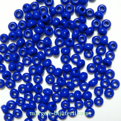 Margele nisip, Rocaille Preciosa 8/0-3mm, albastru-cobalt, opace