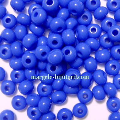 Margele nisip, Rocaille Preciosa 6/0-4mm, albastre, opace