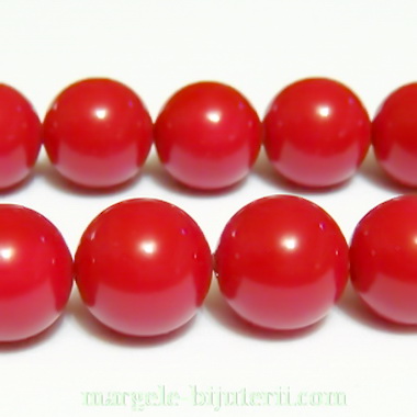 Perle stil Mallorca, rosii, 12 mm