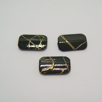 Margele plastic negre rectangulare 18x11mm