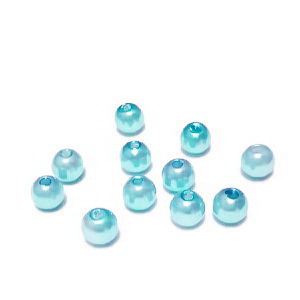 Perle plastic, albastru deschis, 6mm
