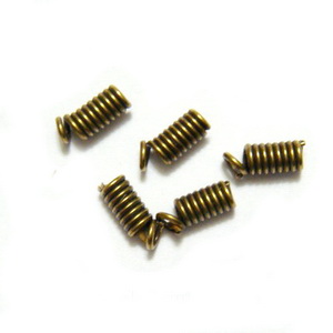 Capete prindere snur piele/ata, bronz, spirala 9x3.5mm, interior: 2mm