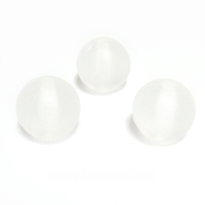 Margele acrilice, frosted, albe, 12mm