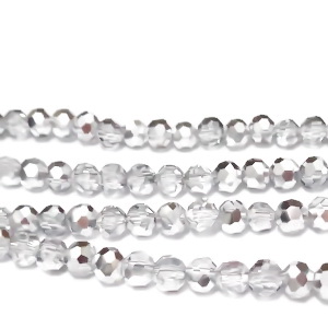 Cristale rondele argintii-semitransparente electroplacate, 4x3.6mm