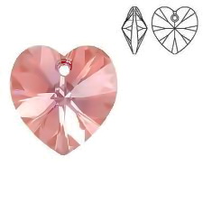 Swarovski Elements, Heart 6228-Light Rose, 14.4x14mm