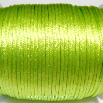 Snur satin, verde-fosforescent, 2mm 1 m