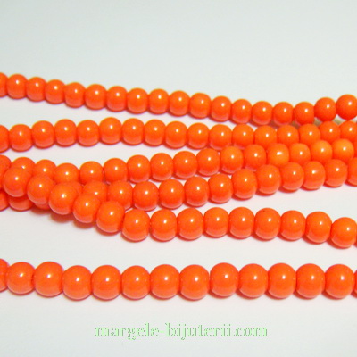 Margele sticla, portocalii, 6mm
