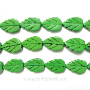 Turcoaz sintetic, verde deschis, frunza 14x9x3mm
