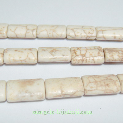 Howlite rectangular, 18x10x5mm