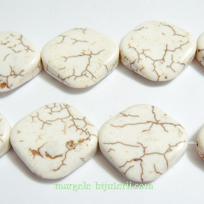 Howlite sintetic, rombic, 26x25x7mm