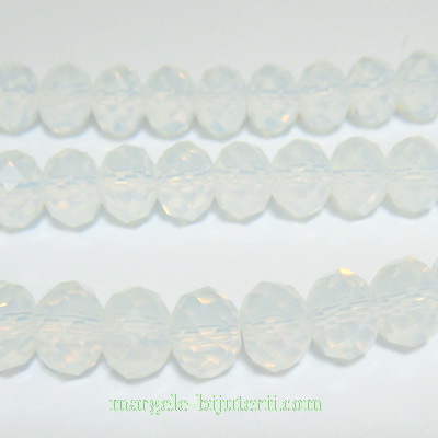 Margele sticla, multifete, initatie opal, 8x6mm 1 buc