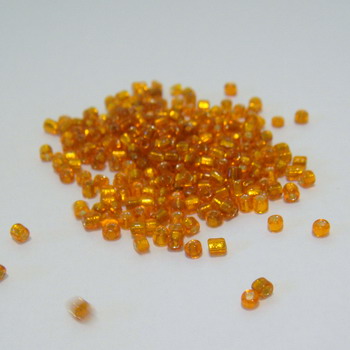 Margele nisip, portocalii, cu miez argintiu, 2mm 20 g