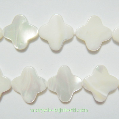 Sidef ocean alb, floare 12x12x2.3mm