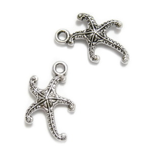 Pandantiv argintiu antichizat, stea de mare 17x12x3mm
