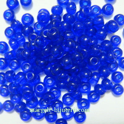 Margele nisip sticla albastre transparente,3mm 20 g