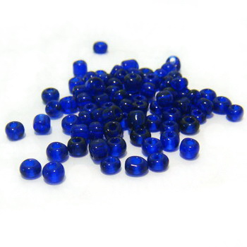 Margele nisip, albastru-cobalt, transparente, 4mm 20 g
