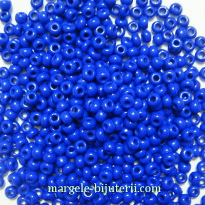 Margele nisip, sticla Cehia, albastru-cobalt, 2x2.5mm